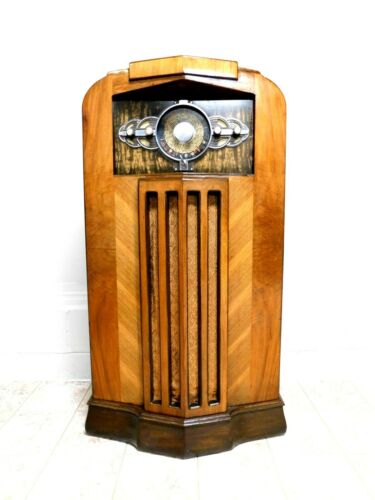 VINTAGE 1930s OLD RESTORED MIDWEST ULTRA ART DECO DEPRESSION ERA ANTIQUE RADIO